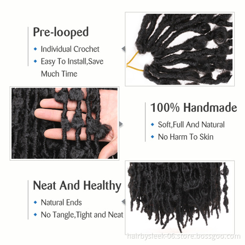 Distinctive Synthetic Butterflies Faux Locs 14inches butterfly locs crochet hair Natural Handmade Locs Butterfly Hair extension